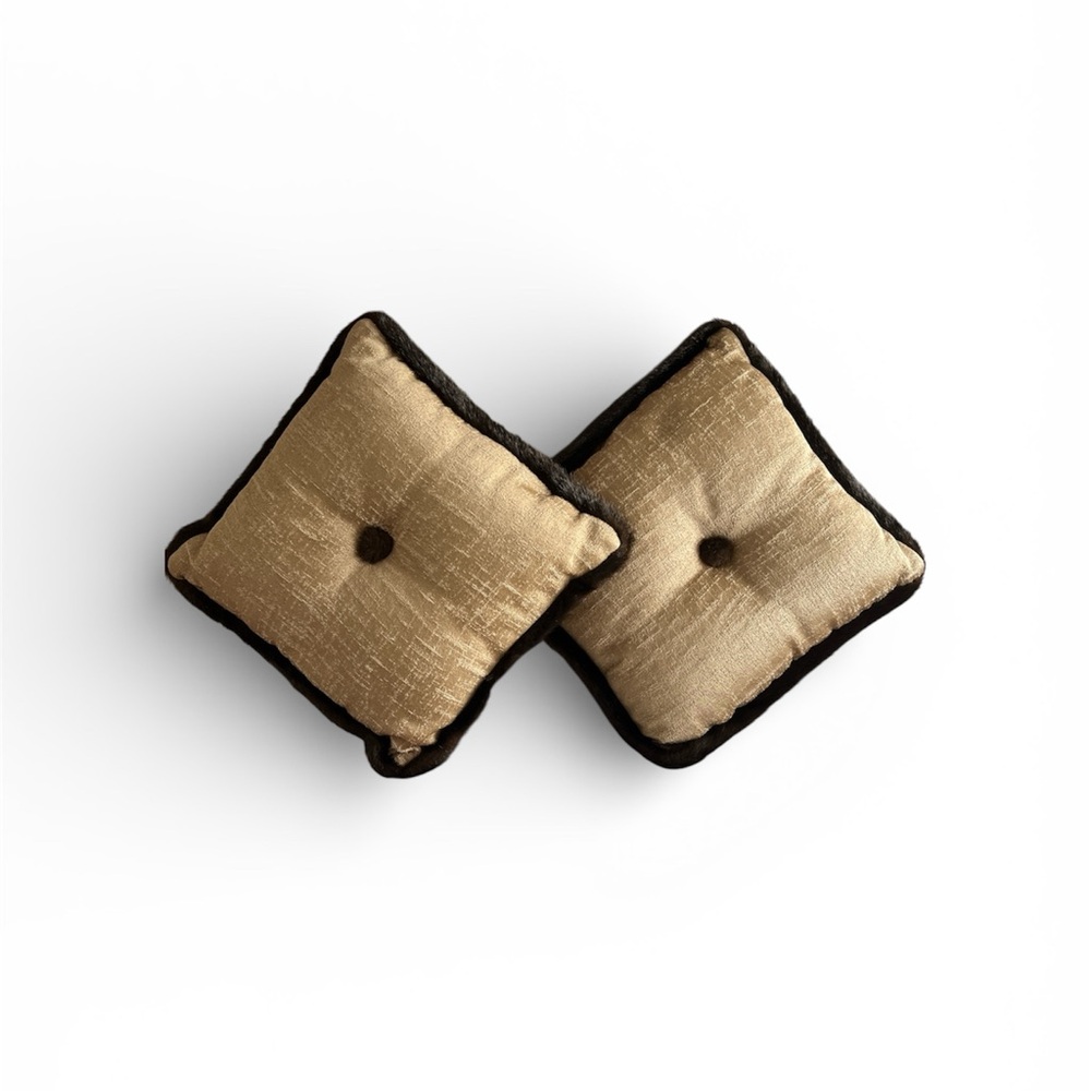 Chic Golden-Tan and Black Accent Pillows